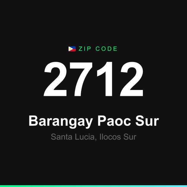 Shareable ZIP code 2712 card for Barangay Paoc Sur
