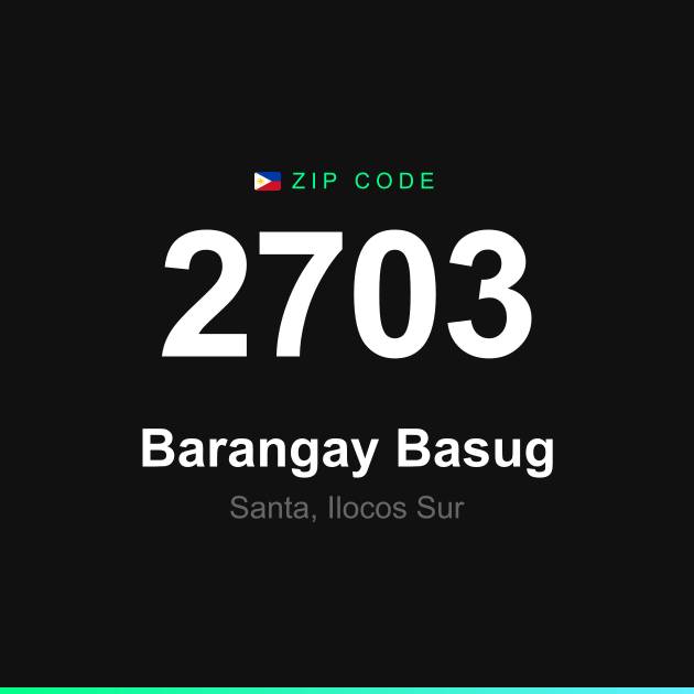 Shareable ZIP code 2703 card for Barangay Basug