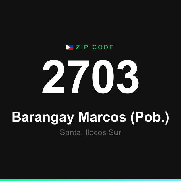 Shareable ZIP code 2703 card for Barangay Marcos (Pob.)
