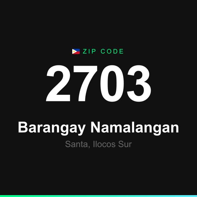 Shareable ZIP code 2703 card for Barangay Namalangan