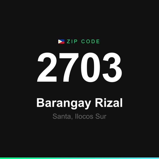 Shareable ZIP code 2703 card for Barangay Rizal