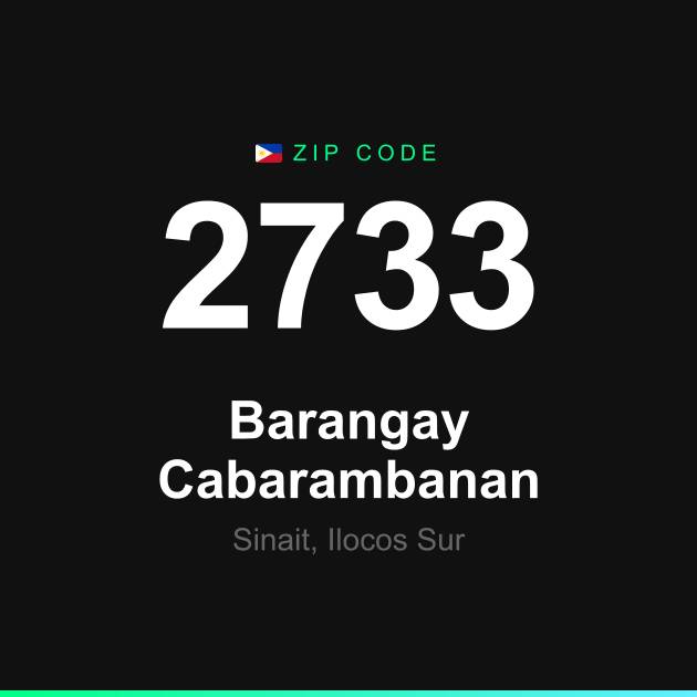 Shareable ZIP code 2733 card for Barangay Cabarambanan