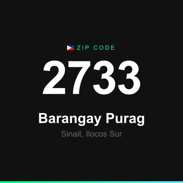 Shareable ZIP code 2733 card for Barangay Purag