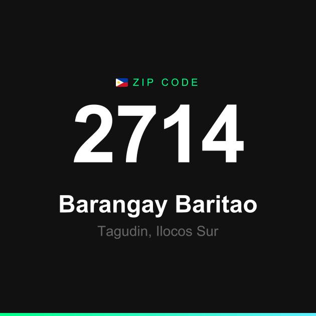 Shareable ZIP code 2714 card for Barangay Baritao