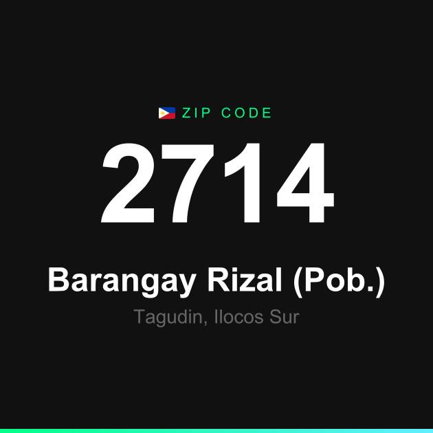 Shareable ZIP code 2714 card for Barangay Rizal (Pob.)