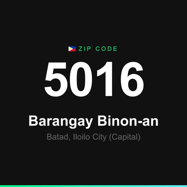 Shareable ZIP code 5016 card for Barangay Binon-an