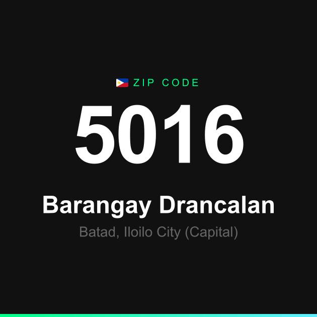 Shareable ZIP code 5016 card for Barangay Drancalan