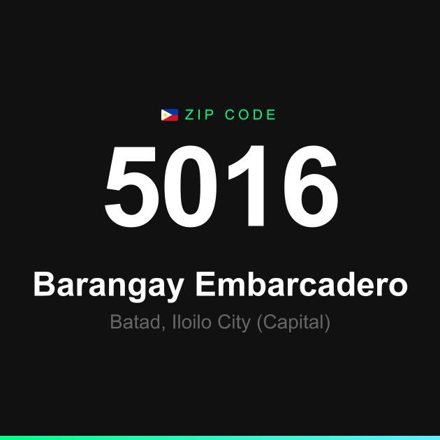 Shareable ZIP code 5016 card for Barangay Embarcadero