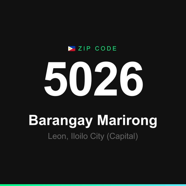 Shareable ZIP code 5026 card for Barangay Marirong
