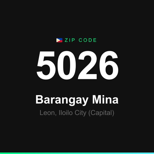 Shareable ZIP code 5026 card for Barangay Mina