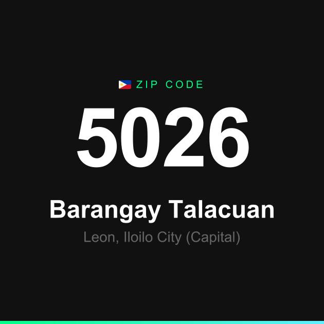 Shareable ZIP code 5026 card for Barangay Talacuan