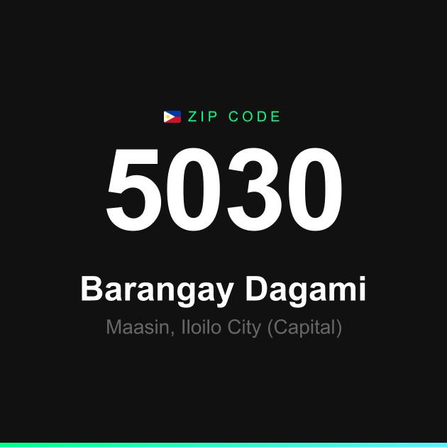 Shareable ZIP code 5030 card for Barangay Dagami