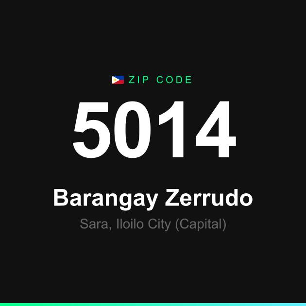 Shareable ZIP code 5014 card for Barangay Zerrudo