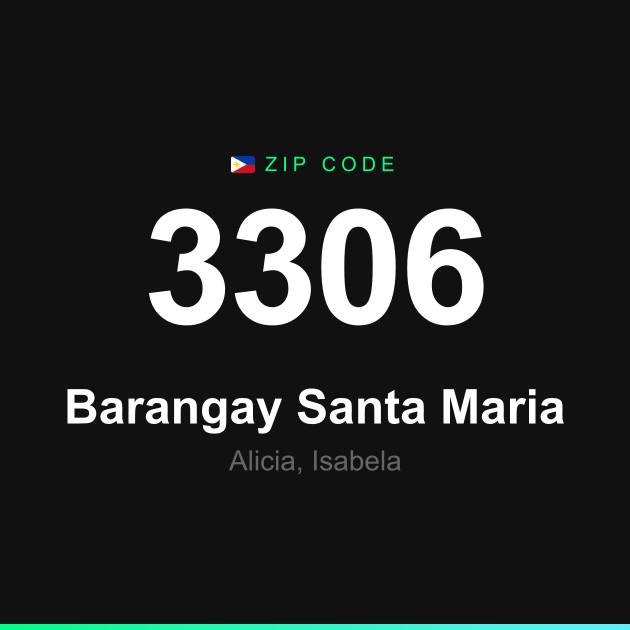 Shareable ZIP code 3306 card for Barangay Santa Maria