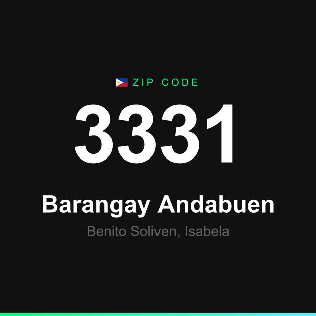 Shareable ZIP code 3331 card for Barangay Andabuen