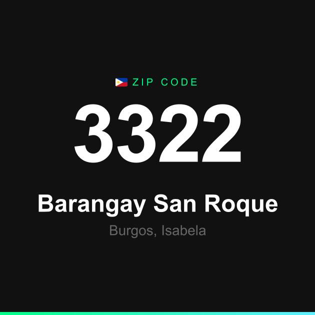 Shareable ZIP code 3322 card for Barangay San Roque