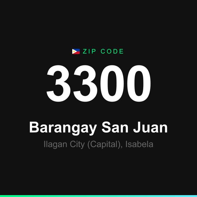 Shareable ZIP code 3300 card for Barangay San Juan
