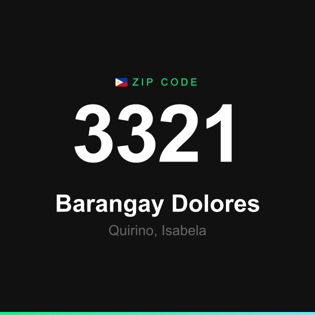 Shareable ZIP code 3321 card for Barangay Dolores