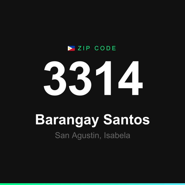 Shareable ZIP code 3314 card for Barangay Santos