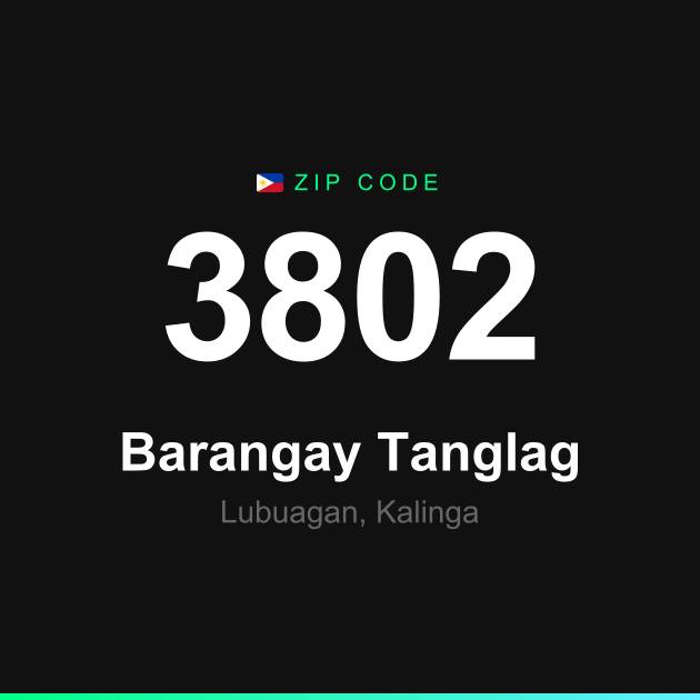 Shareable ZIP code 3802 card for Barangay Tanglag