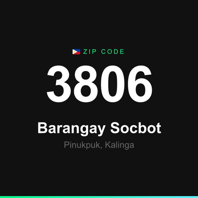 Shareable ZIP code 3806 card for Barangay Socbot