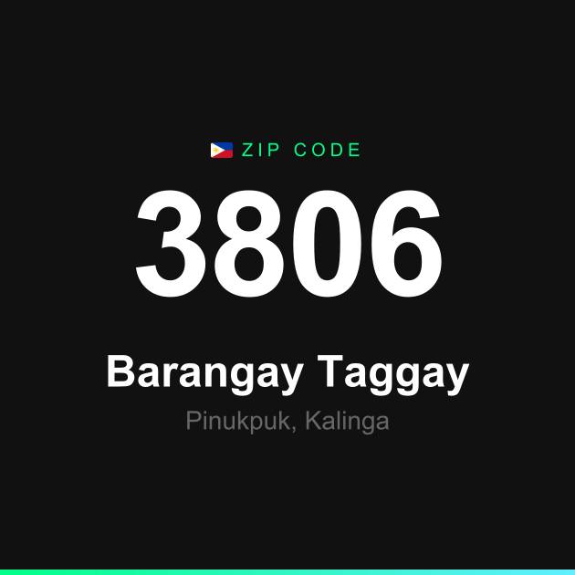 Shareable ZIP code 3806 card for Barangay Taggay