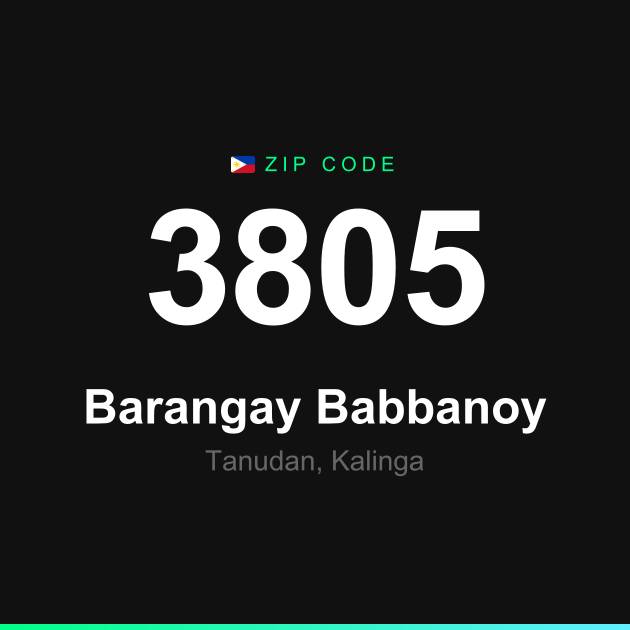 Shareable ZIP code 3805 card for Barangay Babbanoy