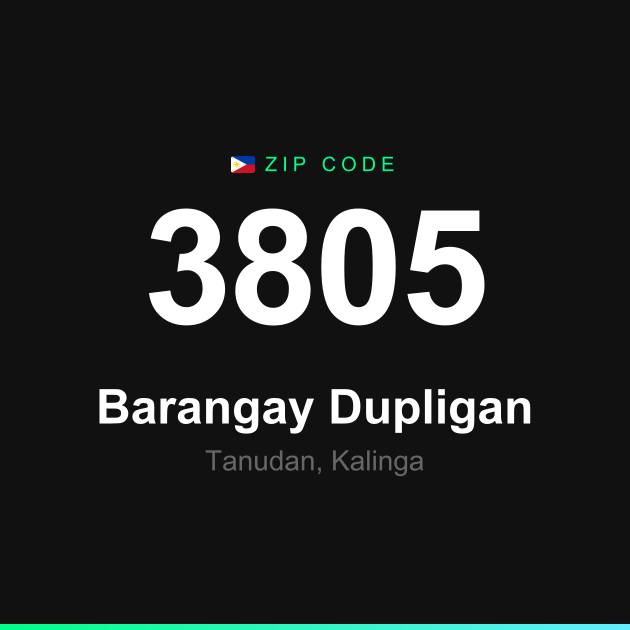 Shareable ZIP code 3805 card for Barangay Dupligan