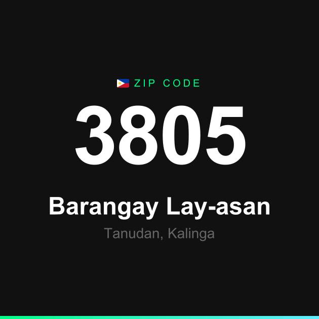 Shareable ZIP code 3805 card for Barangay Lay-asan