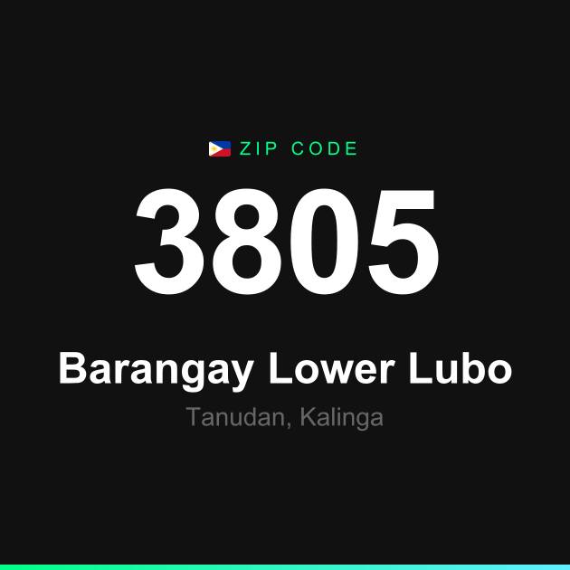 Shareable ZIP code 3805 card for Barangay Lower Lubo
