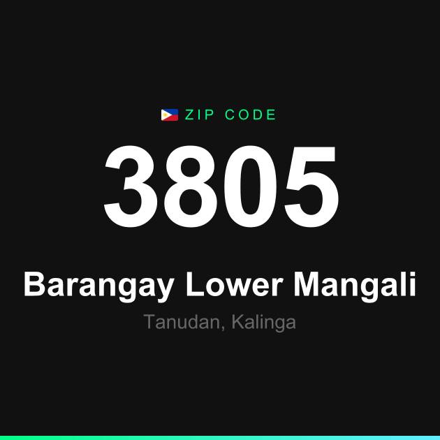 Shareable ZIP code 3805 card for Barangay Lower Mangali