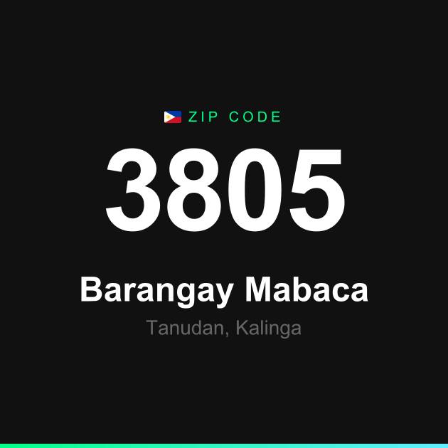 Shareable ZIP code 3805 card for Barangay Mabaca
