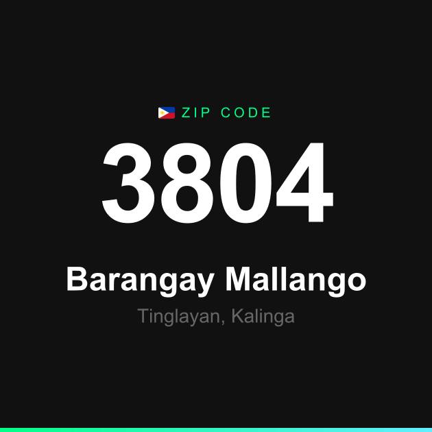 Shareable ZIP code 3804 card for Barangay Mallango