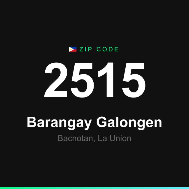 Shareable ZIP code 2515 card for Barangay Galongen