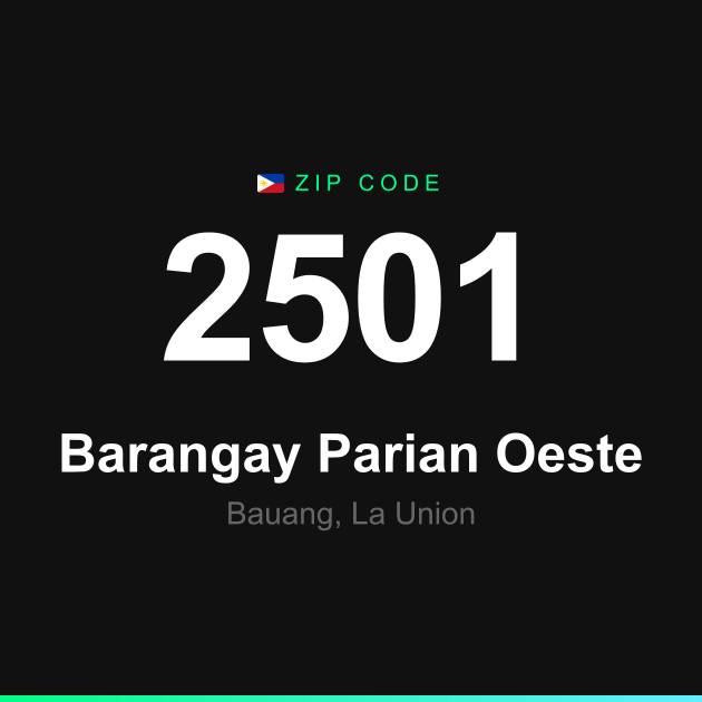 Shareable ZIP code 2501 card for Barangay Parian Oeste