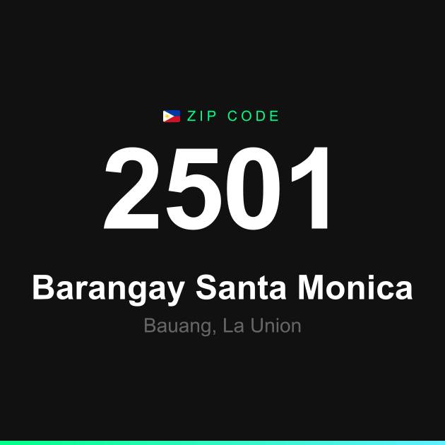 Shareable ZIP code 2501 card for Barangay Santa Monica