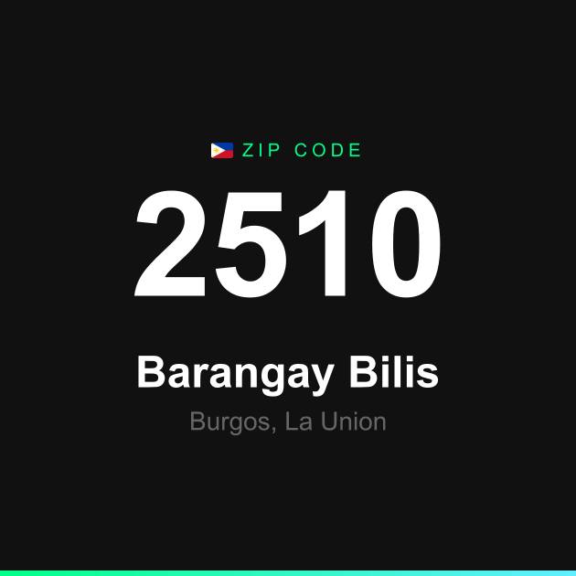 Shareable ZIP code 2510 card for Barangay Bilis