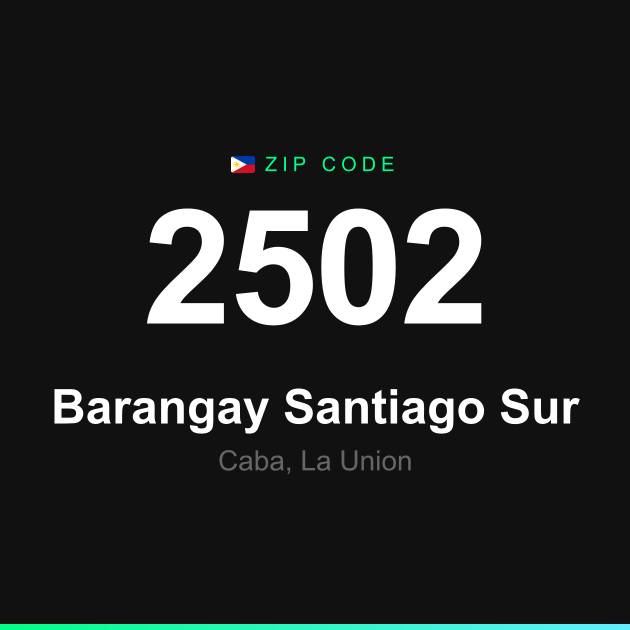 Shareable ZIP code 2502 card for Barangay Santiago Sur