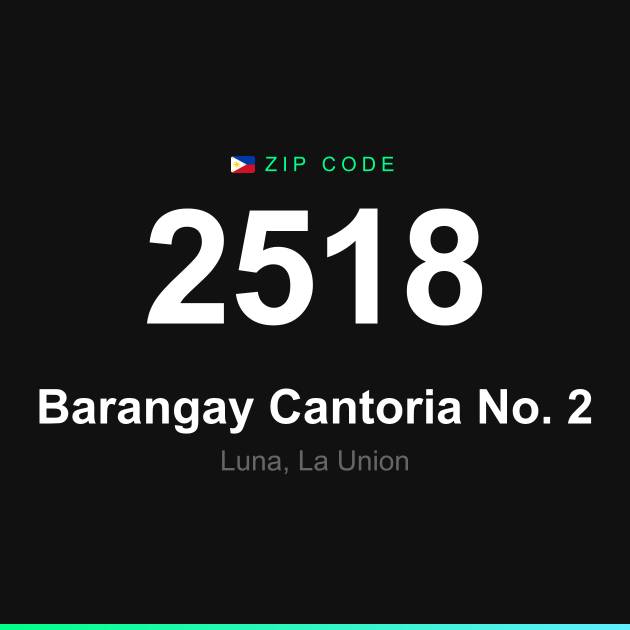 Shareable ZIP code 2518 card for Barangay Cantoria No. 2