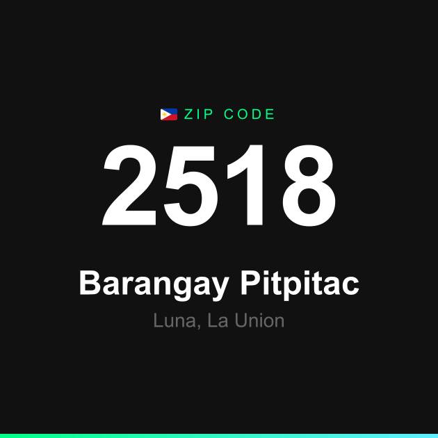 Shareable ZIP code 2518 card for Barangay Pitpitac