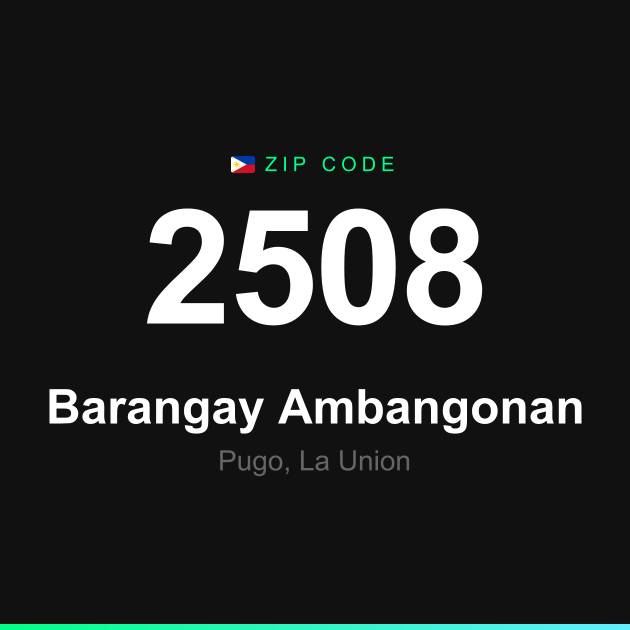 Shareable ZIP code 2508 card for Barangay Ambangonan