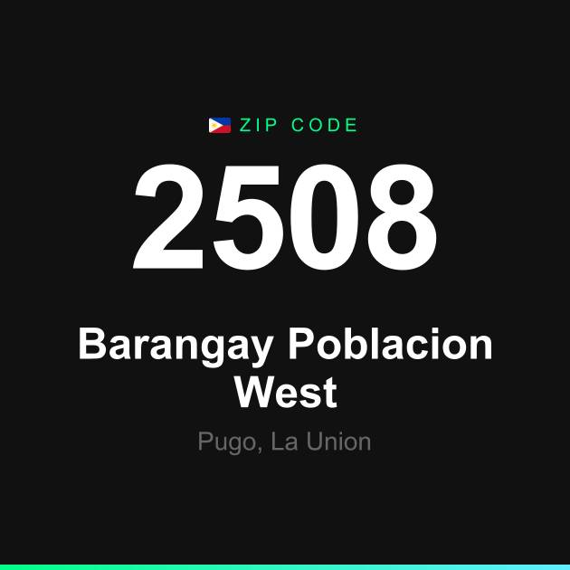 Shareable ZIP code 2508 card for Barangay Poblacion West