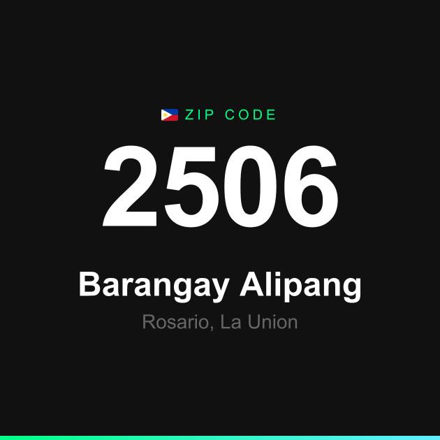 Shareable ZIP code 2506 card for Barangay Alipang