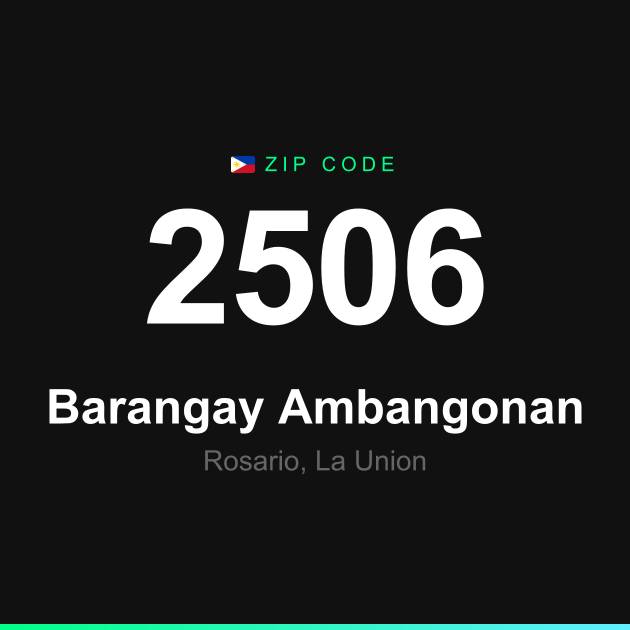 Shareable ZIP code 2506 card for Barangay Ambangonan