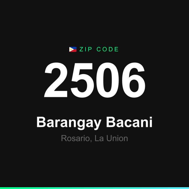 Shareable ZIP code 2506 card for Barangay Bacani
