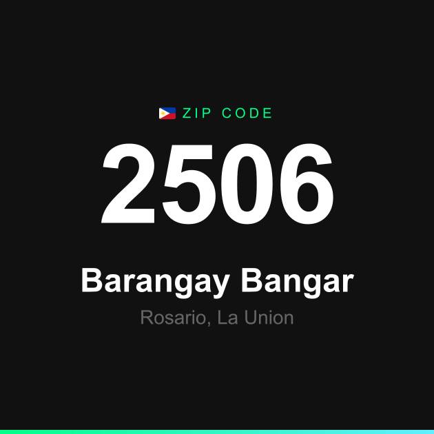 Shareable ZIP code 2506 card for Barangay Bangar