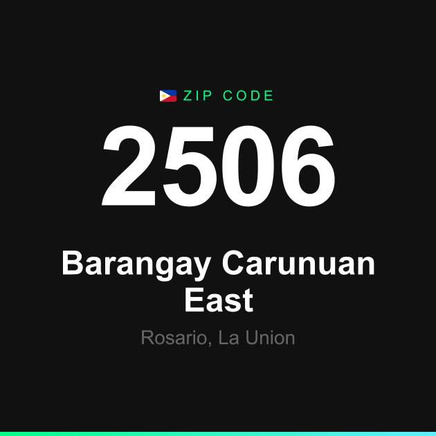 Shareable ZIP code 2506 card for Barangay Carunuan East