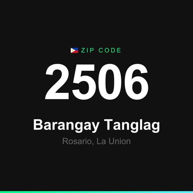 Shareable ZIP code 2506 card for Barangay Tanglag