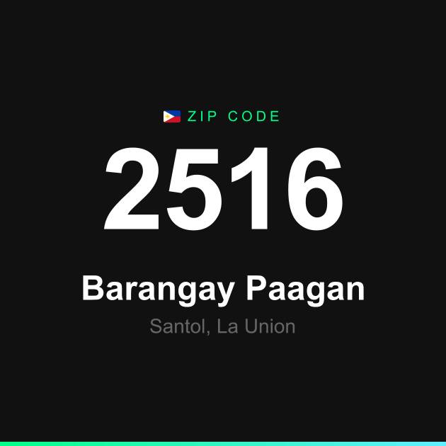 Shareable ZIP code 2516 card for Barangay Paagan