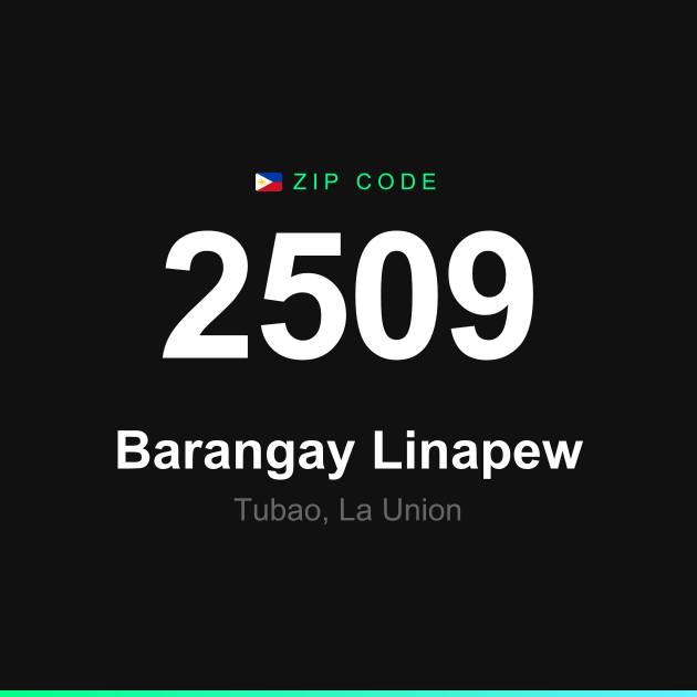 Shareable ZIP code 2509 card for Barangay Linapew